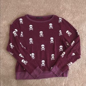 Wildfox skull heart long sleeve top